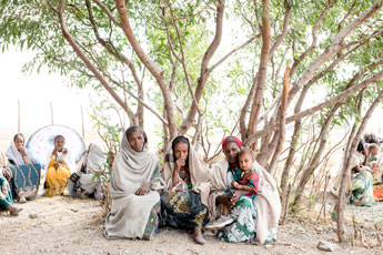 family group sits together